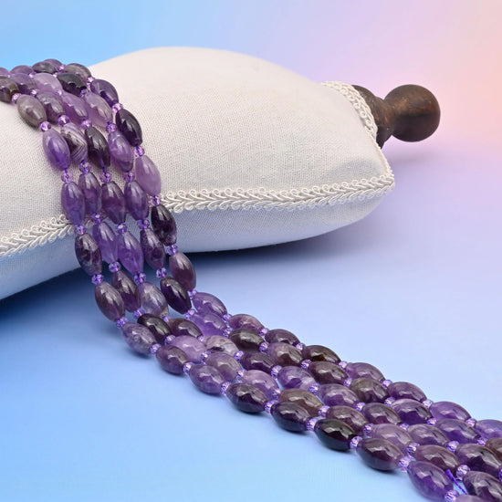 Natural Amethyst Smooth Barrel Gemstone Beads, Bead Size 13x8mm Barrel Beads, DIY Jewelry Making Beads, 15.5 Inches Per Strand - Mycrazycrystal