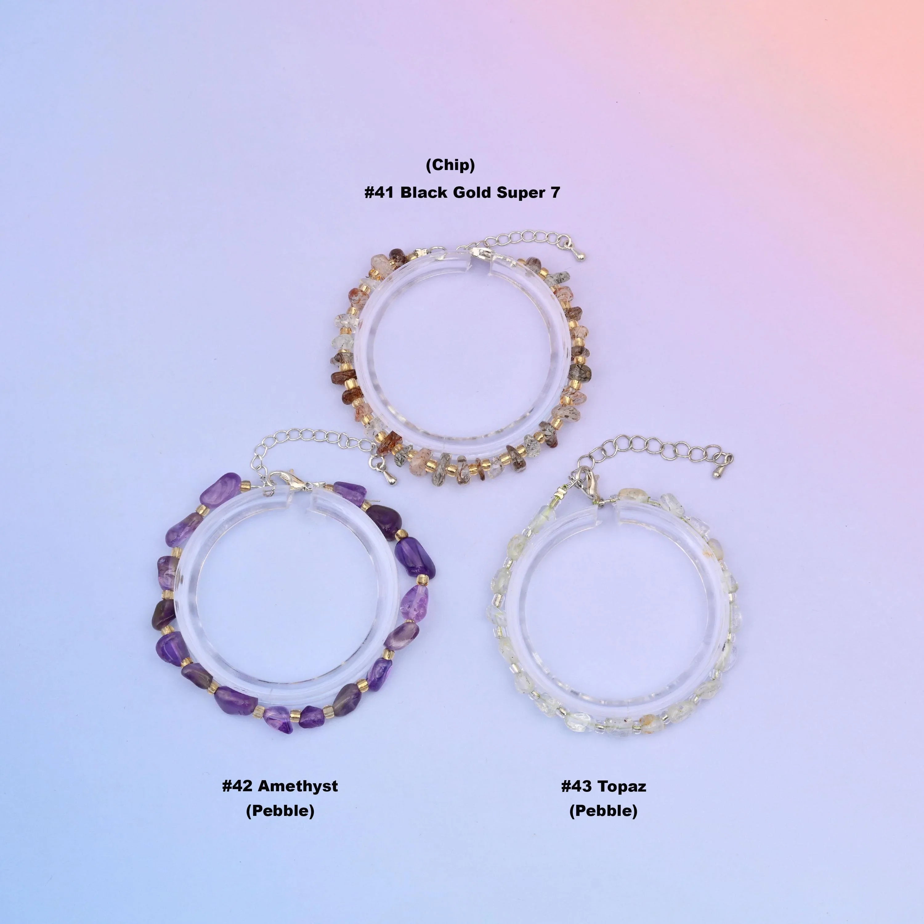 Natural Chip Gemstone Bead Bracelet, Silver Plated Lobster Clasp adjustable Pebble Bead Bracelets, Gift for Her - Mycrazycrystal