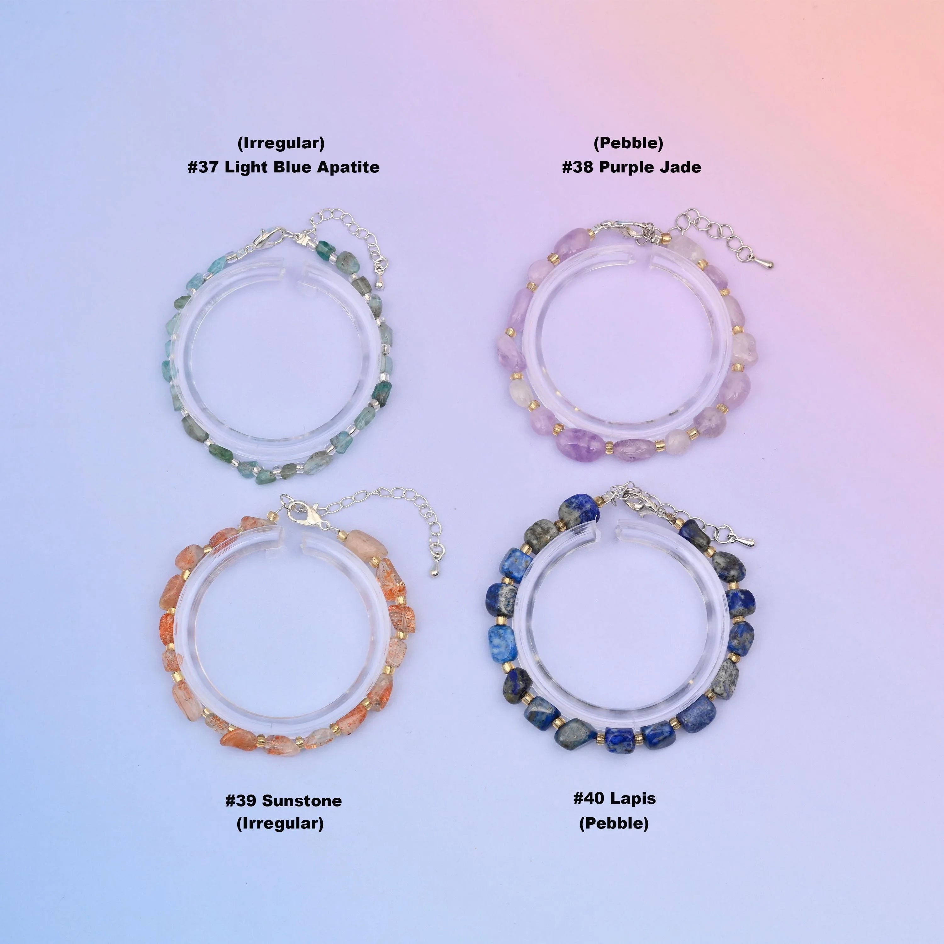 Natural Chip Gemstone Bead Bracelet, Silver Plated Lobster Clasp adjustable Pebble Bead Bracelets, Gift for Her - Mycrazycrystal