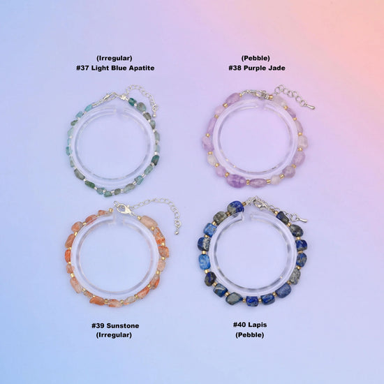 Natural Chip Gemstone Bead Bracelet, Silver Plated Lobster Clasp adjustable Pebble Bead Bracelets, Gift for Her - Mycrazycrystal