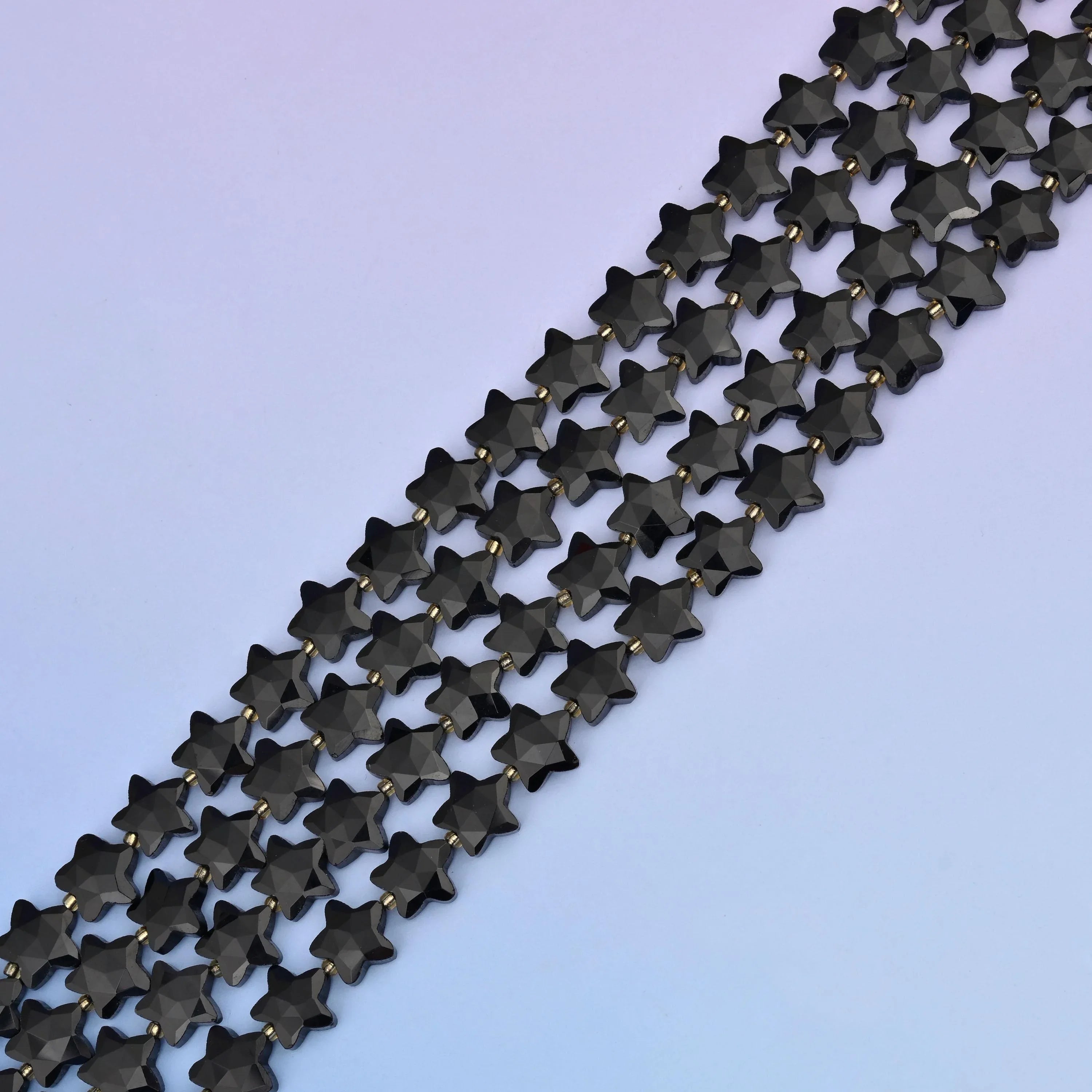 Natural Black Obsidian 5 Pointed Star Faceted Gemstone Beads, 14mm Star Gemstone Bead, DIY Jewelry Making Beads, 15.5 Inches Per Strand - Mycrazycrystal