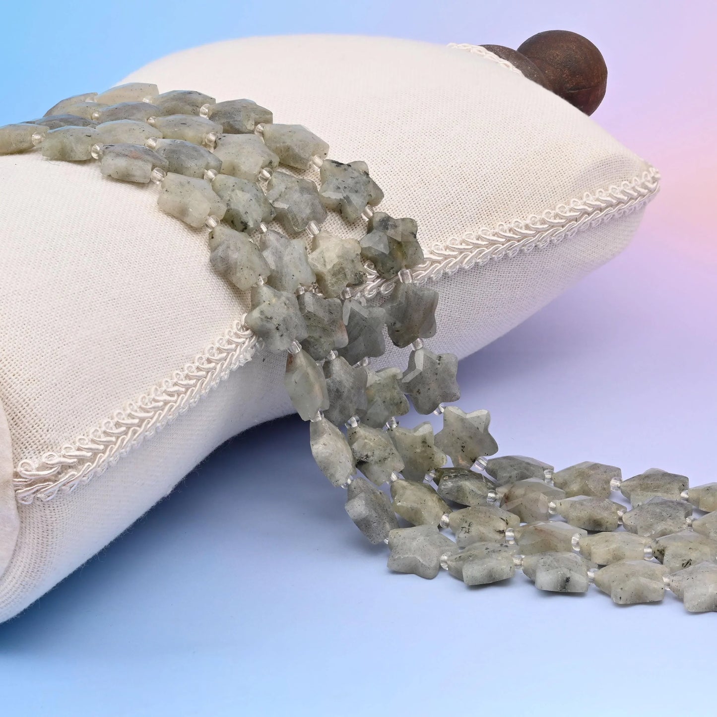 Natural White Labradorite 5 Pointed Star Faceted Gemstone Beads, 14mm Star Gemstone Bead, DIY Jewelry Making Beads, 15.5 Inches Per Strand - Mycrazycrystal