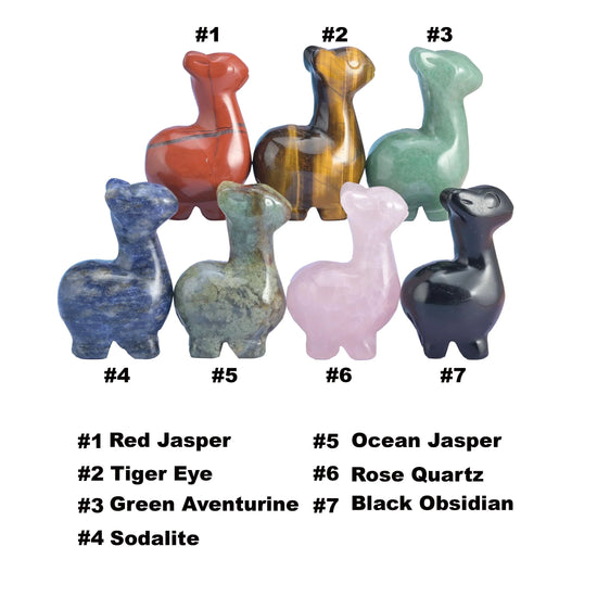 2.0" Alpaca Small Crystal Carving, Alpaca Gemstone Figurine, Home Decoration, Gift for Everyone - Mycrazycrystal