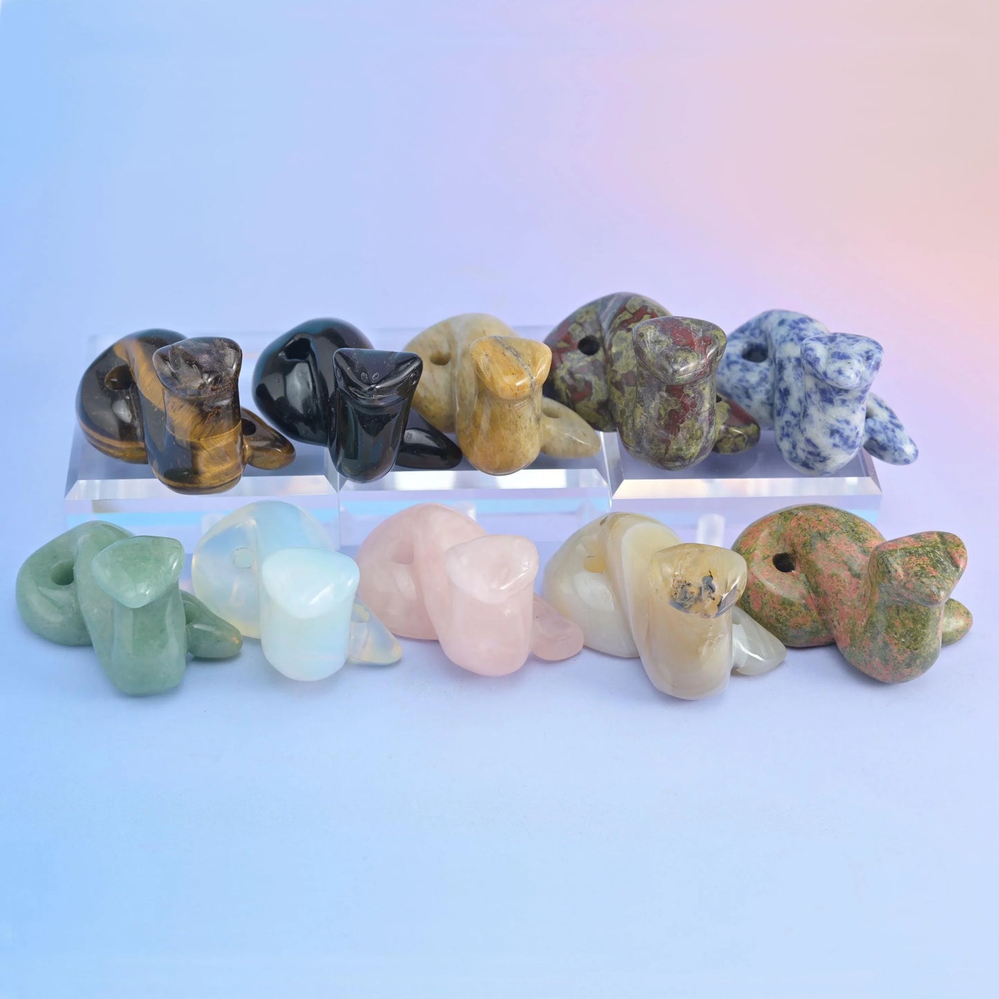 2" Snake Small Crystal Carving, Snake Gemstone Figurine, Home Decoration, Gift for Everyone - Mycrazycrystal