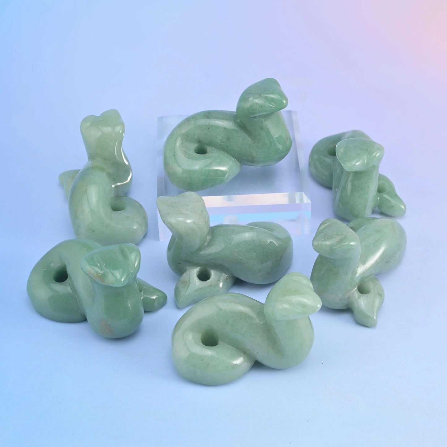 2" Snake Small Crystal Carving, Snake Gemstone Figurine, Home Decoration, Gift for Everyone - Mycrazycrystal