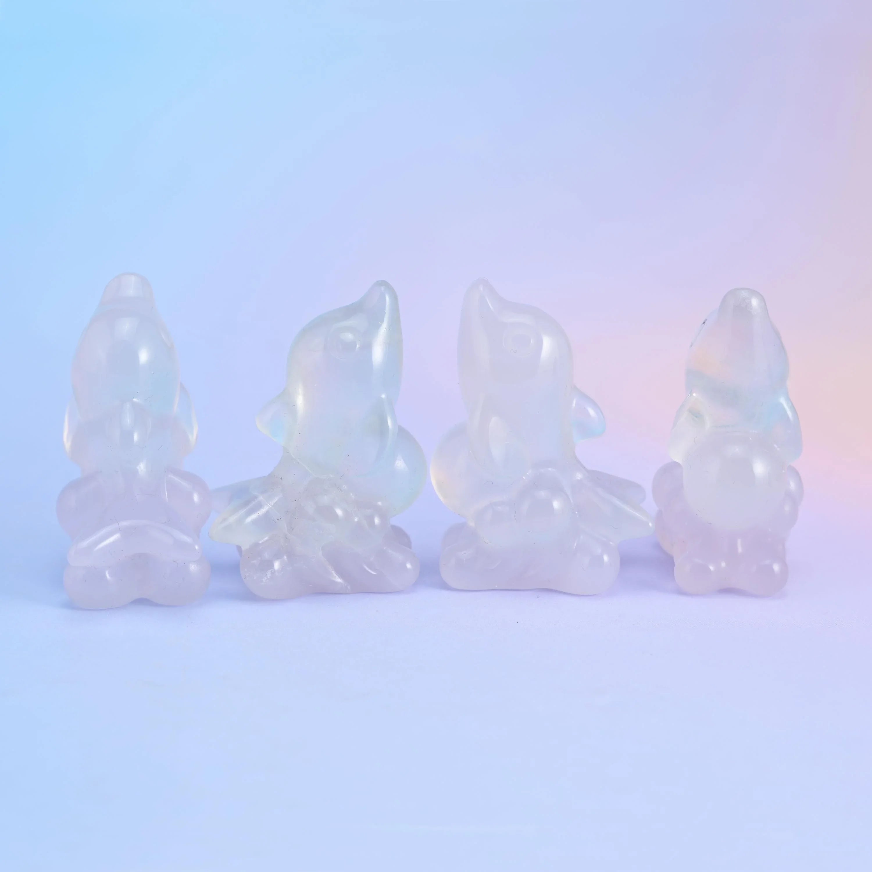 1.5" Cute Small Dolphin Crystal Carving, Dolphin Gemstone Figurine - Mycrazycrystal