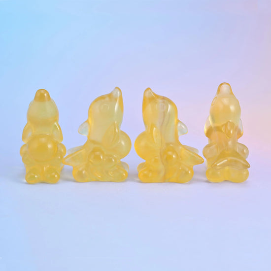 1.5" Cute Small Dolphin Crystal Carving, Dolphin Gemstone Figurine - Mycrazycrystal