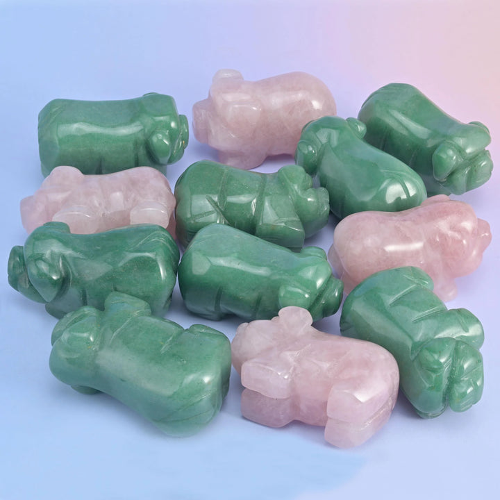 2" Cute Small Pig Crystal Figurine Carving - Mycrazycrystal