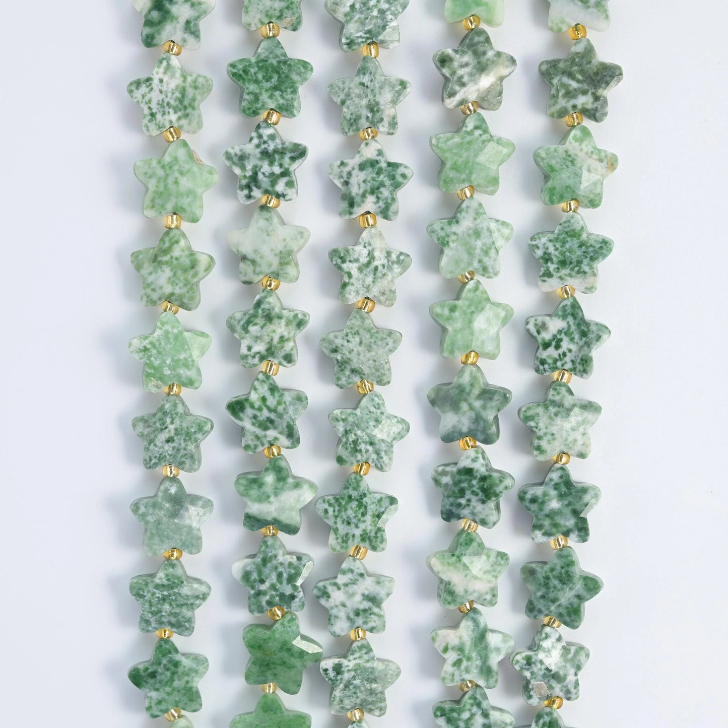 Natural Moss Tree Agate 5 Pointed Star Faceted Gemstone Beads, Size 14mm - Mycrazycrystal