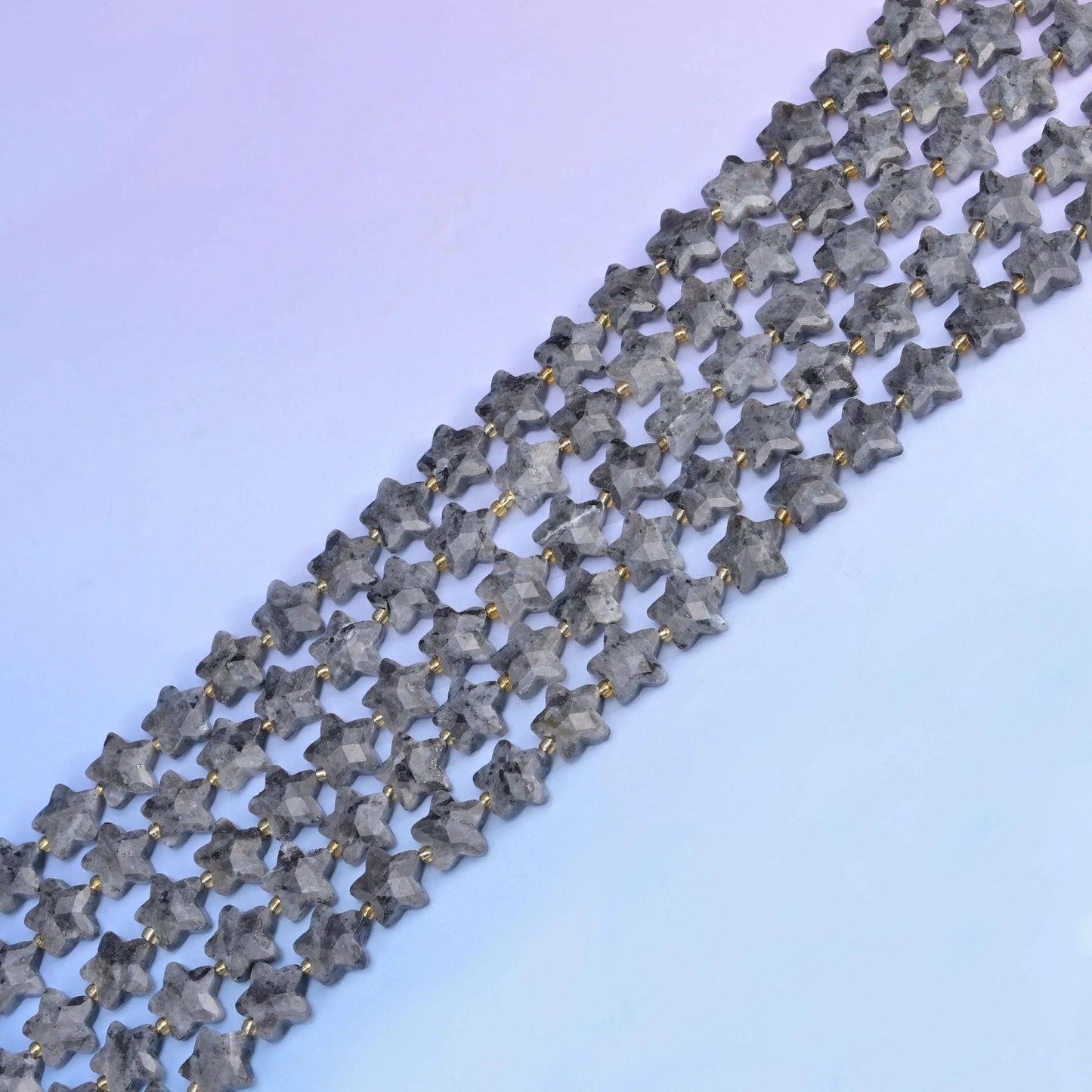 Natural Black Labradorite 5 Pointed Star Faceted Gemstone Beads, Size 14mm - Mycrazycrystal