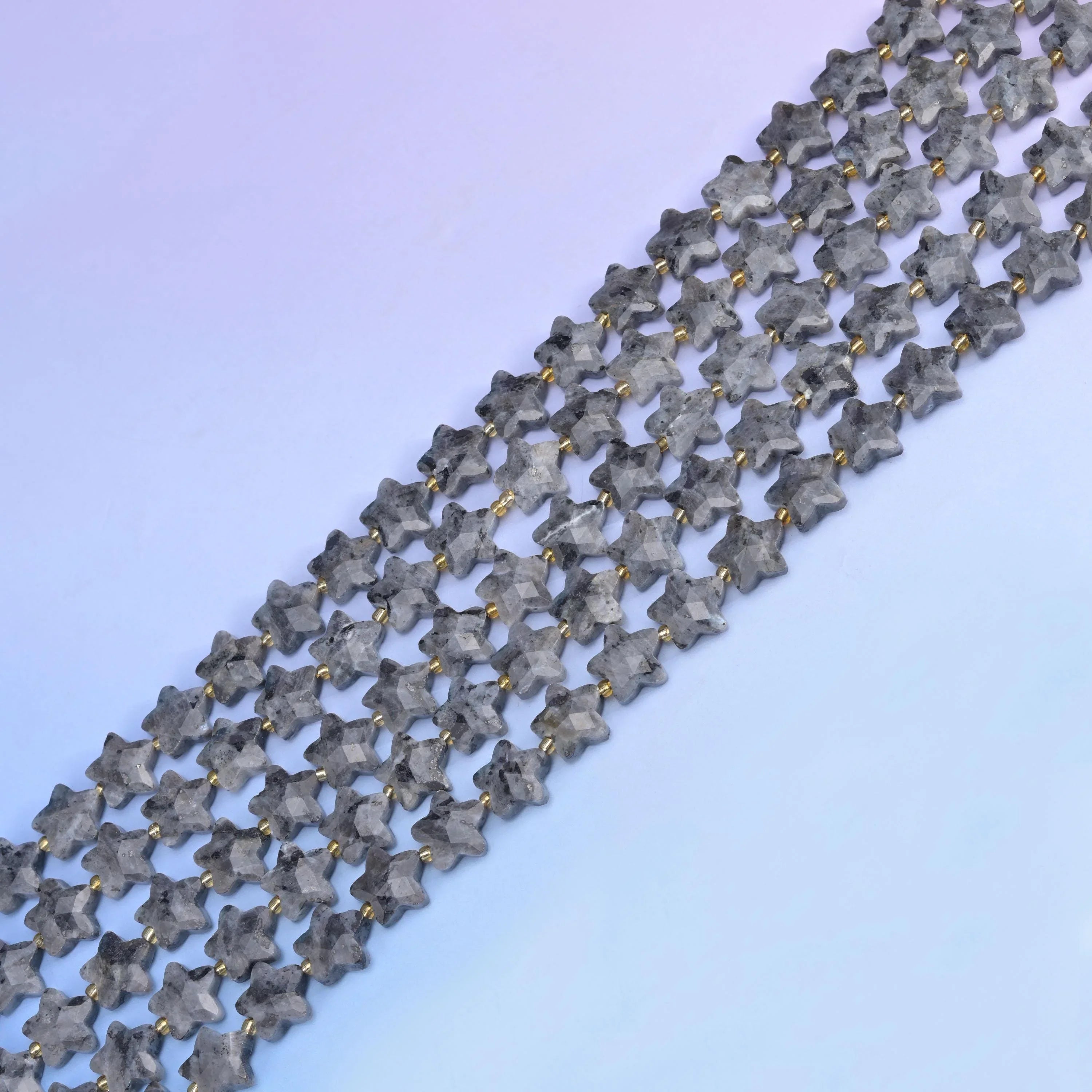 Natural Black Labradorite 5 Pointed Star Faceted Gemstone Beads, Size 14mm - Mycrazycrystal