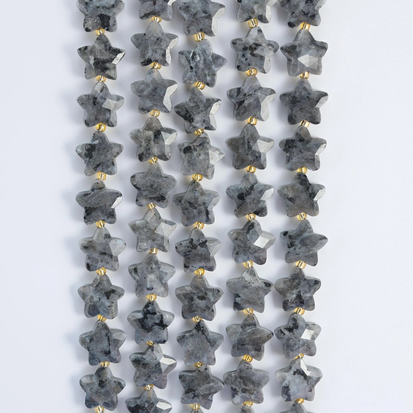 Natural Black Labradorite 5 Pointed Star Faceted Gemstone Beads, Size 14mm - Mycrazycrystal