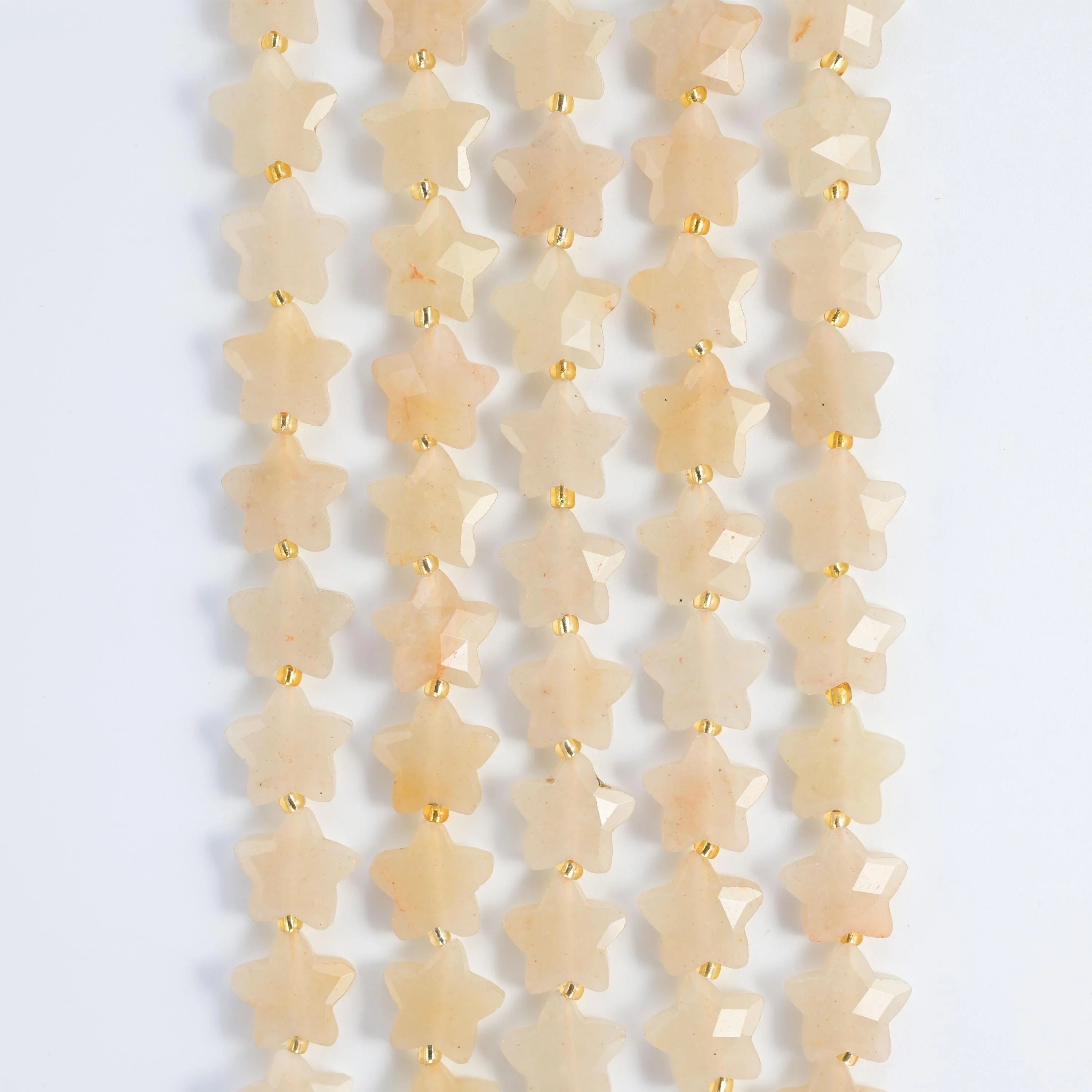 Natural Yellow Jade 5 Pointed Star Faceted Gemstone Beads, Size 14mm - Mycrazycrystal