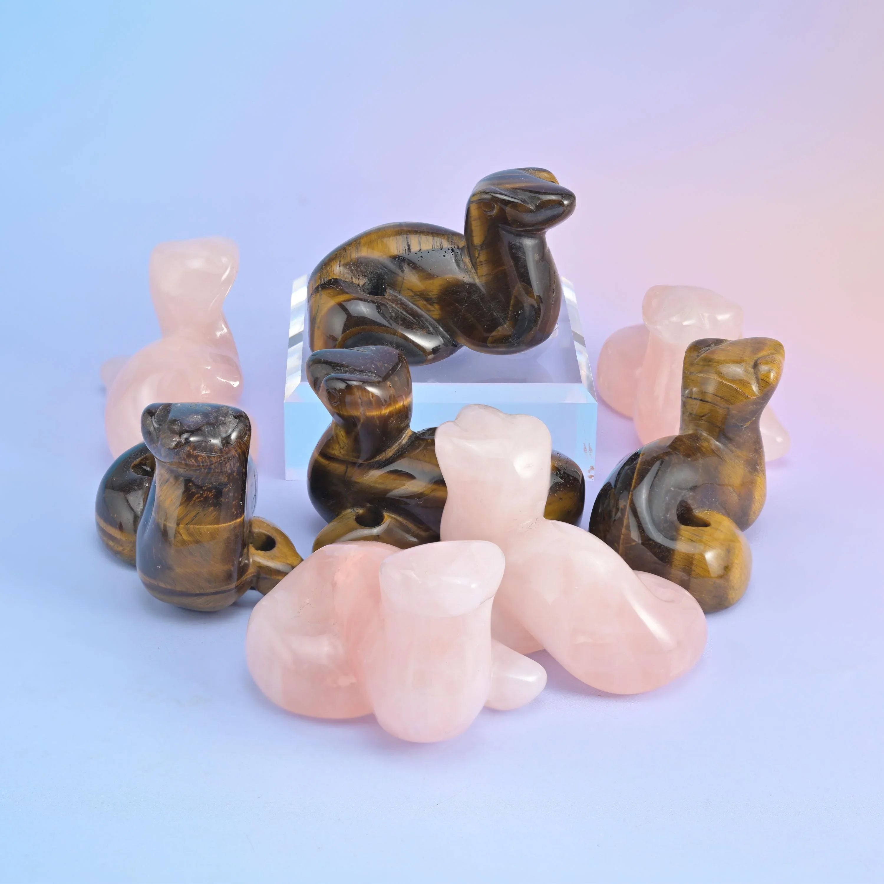 2" Snake Small Crystal Carving, Snake Gemstone Figurine, Home Decoration, Gift for Everyone - Mycrazycrystal