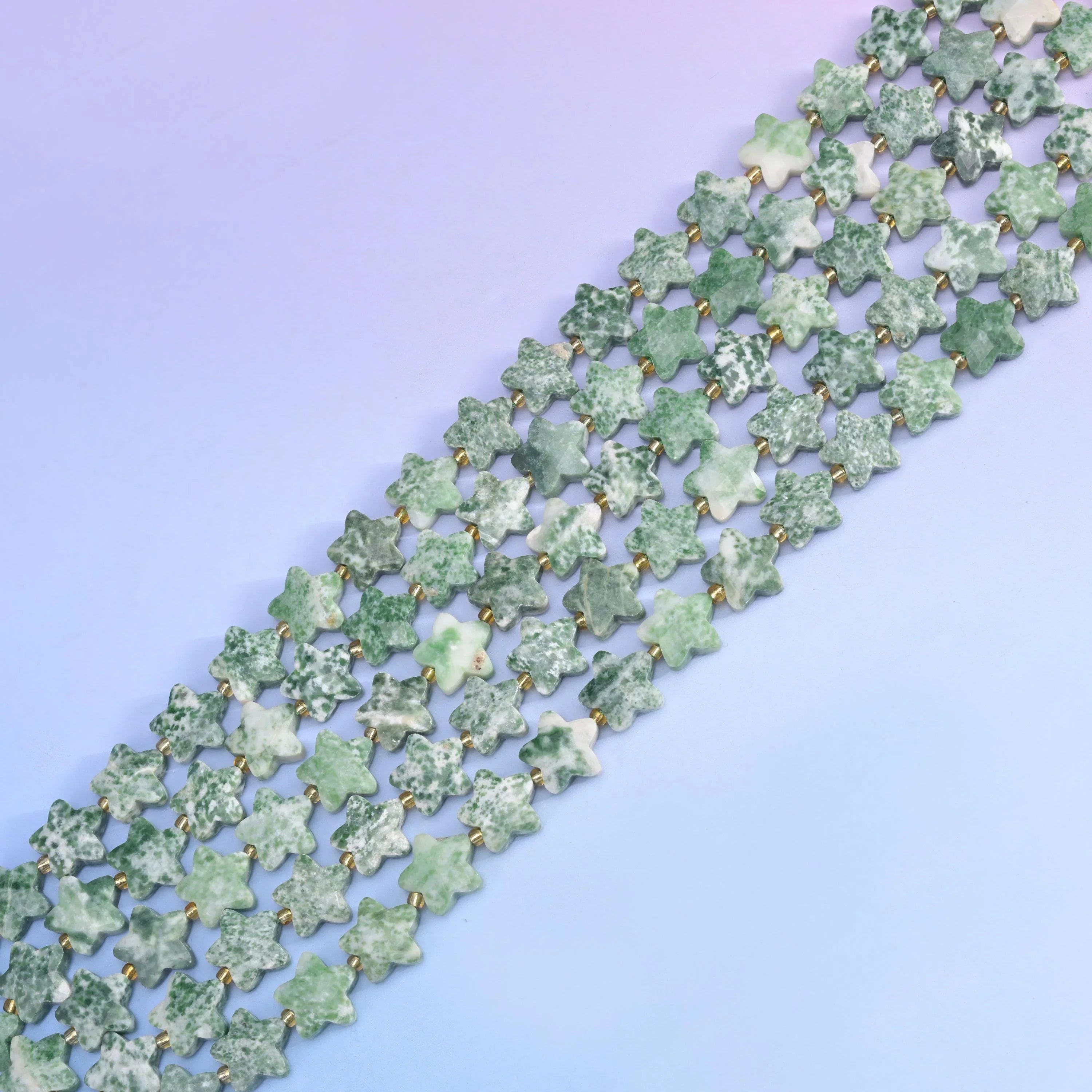 Natural Moss Tree Agate 5 Pointed Star Faceted Gemstone Beads, Size 14mm - Mycrazycrystal