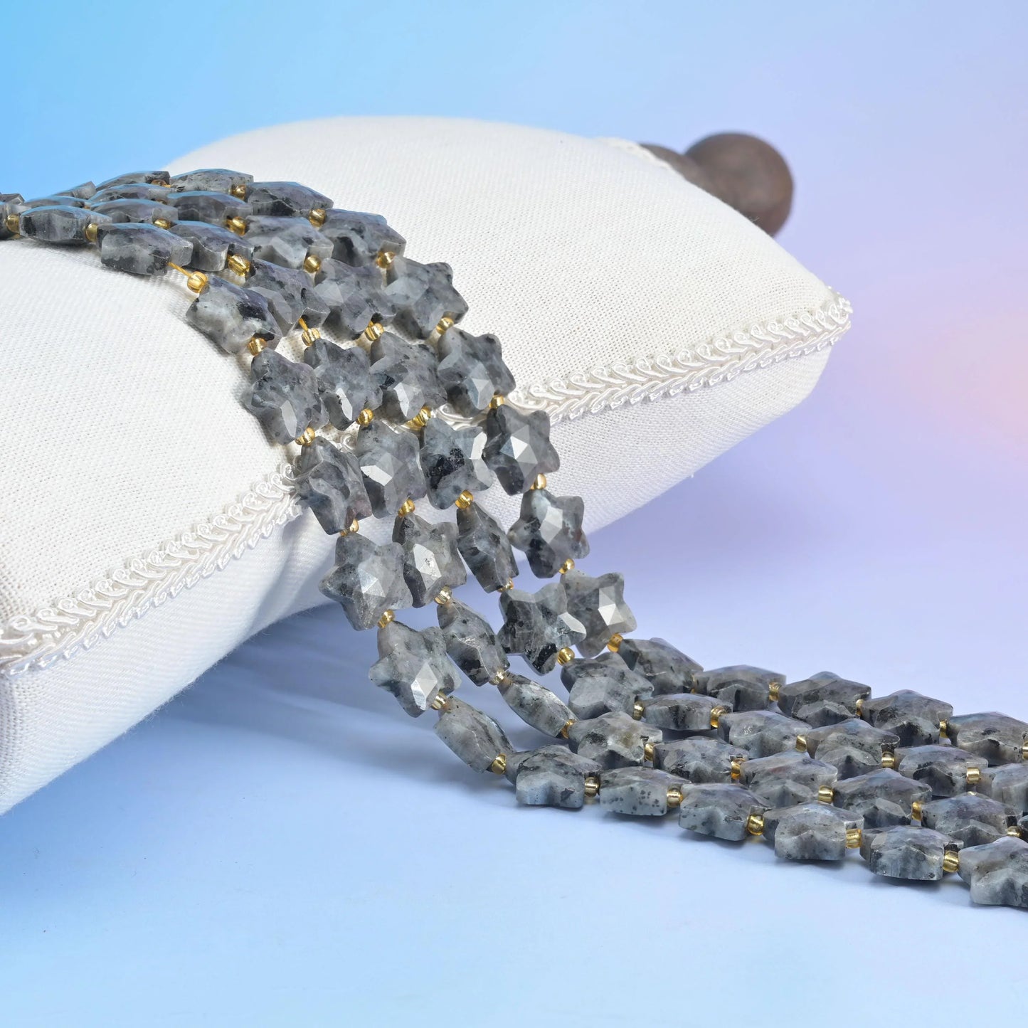 Natural Black Labradorite 5 Pointed Star Faceted Gemstone Beads, Size 14mm - Mycrazycrystal