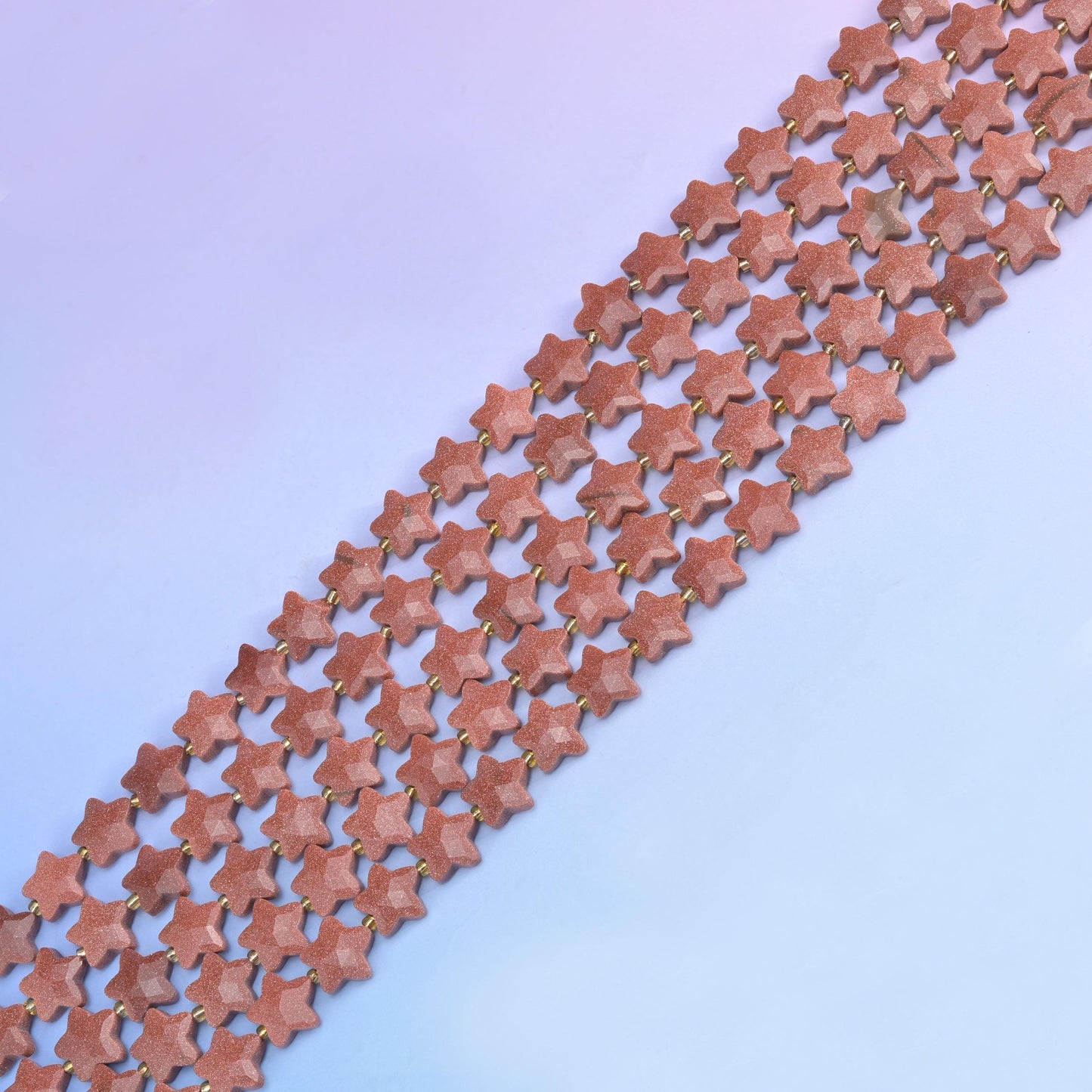 Gold Sandstone 5 Pointed Star Faceted Gemstone Beads, Size 14mm - Mycrazycrystal