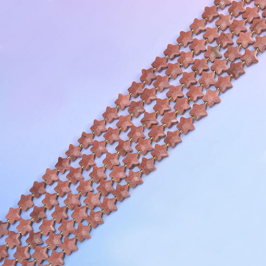 Gold Sandstone 5 Pointed Star Faceted Gemstone Beads, Size 14mm - Mycrazycrystal