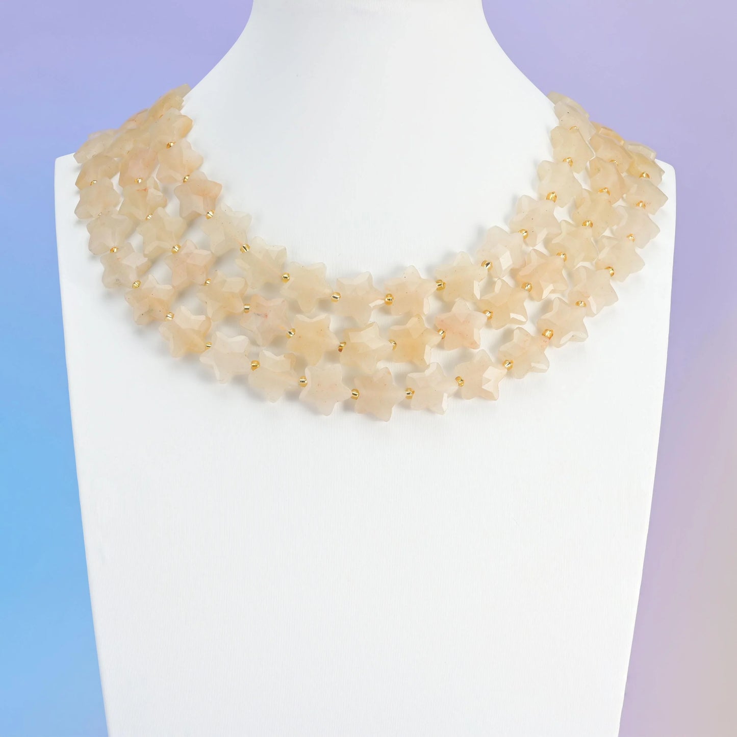 Natural Yellow Jade 5 Pointed Star Faceted Gemstone Beads, Size 14mm - Mycrazycrystal