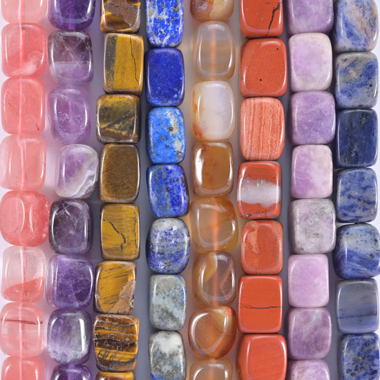 Natural Gemstone Irregular Rectangle Cube Nugget Beads, Size Vary from 9mm-14mm - Mycrazycrystal