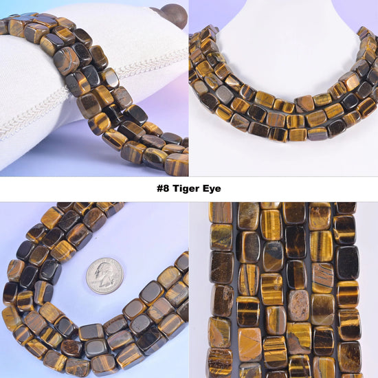 Natural Gemstone Irregular Rectangle Cube Nugget Beads, Size Vary from 9mm-14mm - Mycrazycrystal