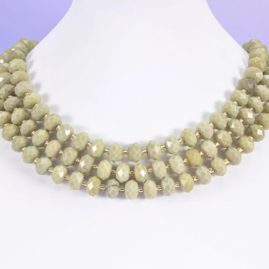 Avocado Jade Faceted Rondelle Beads, Size 6x10mm, Jewelry Making, 15.5 Inches Per Strand