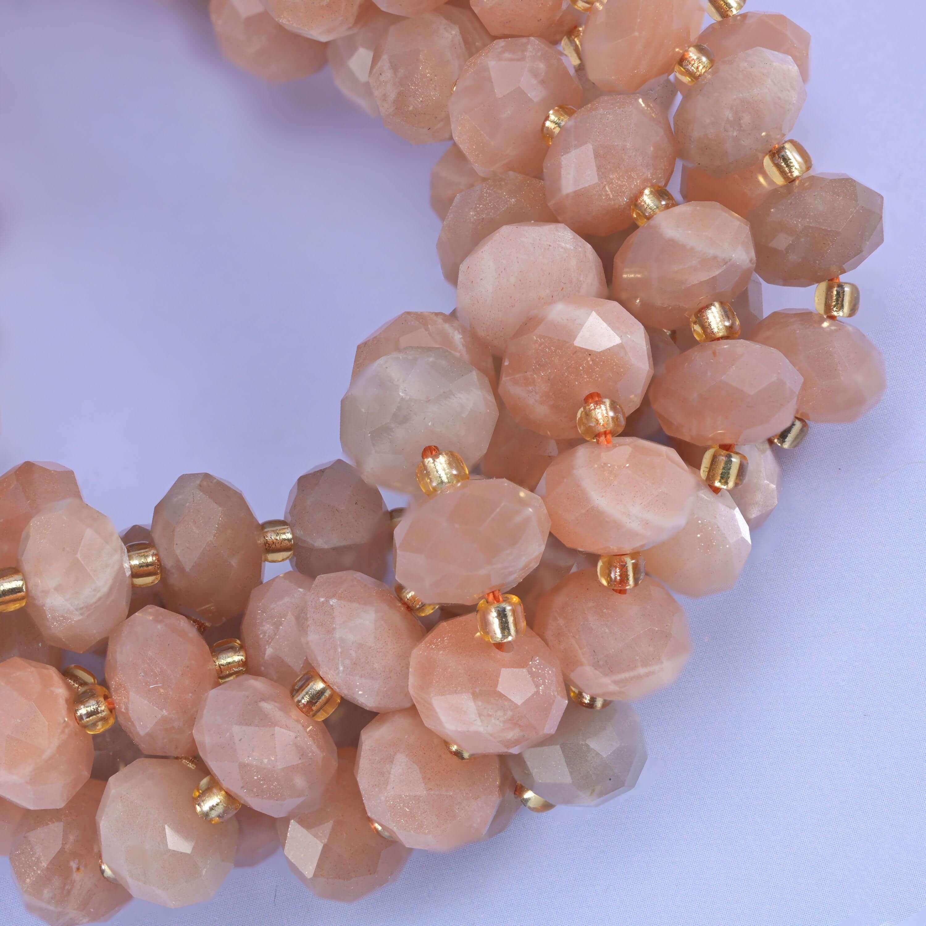 Orange Sunstone Faceted Rondelle Beads Size 6x10mm Jewelry Making 15.5 Inch Strand
