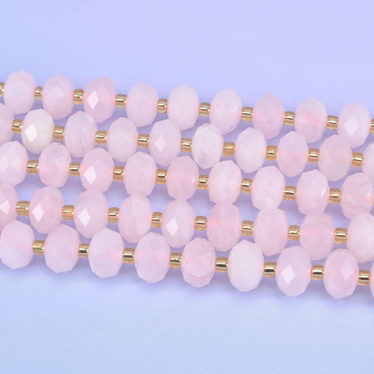 Rose Quartz Faceted Rondelle Beads Size 6x10mm Jewelry Making 15.5 Inch Strand
