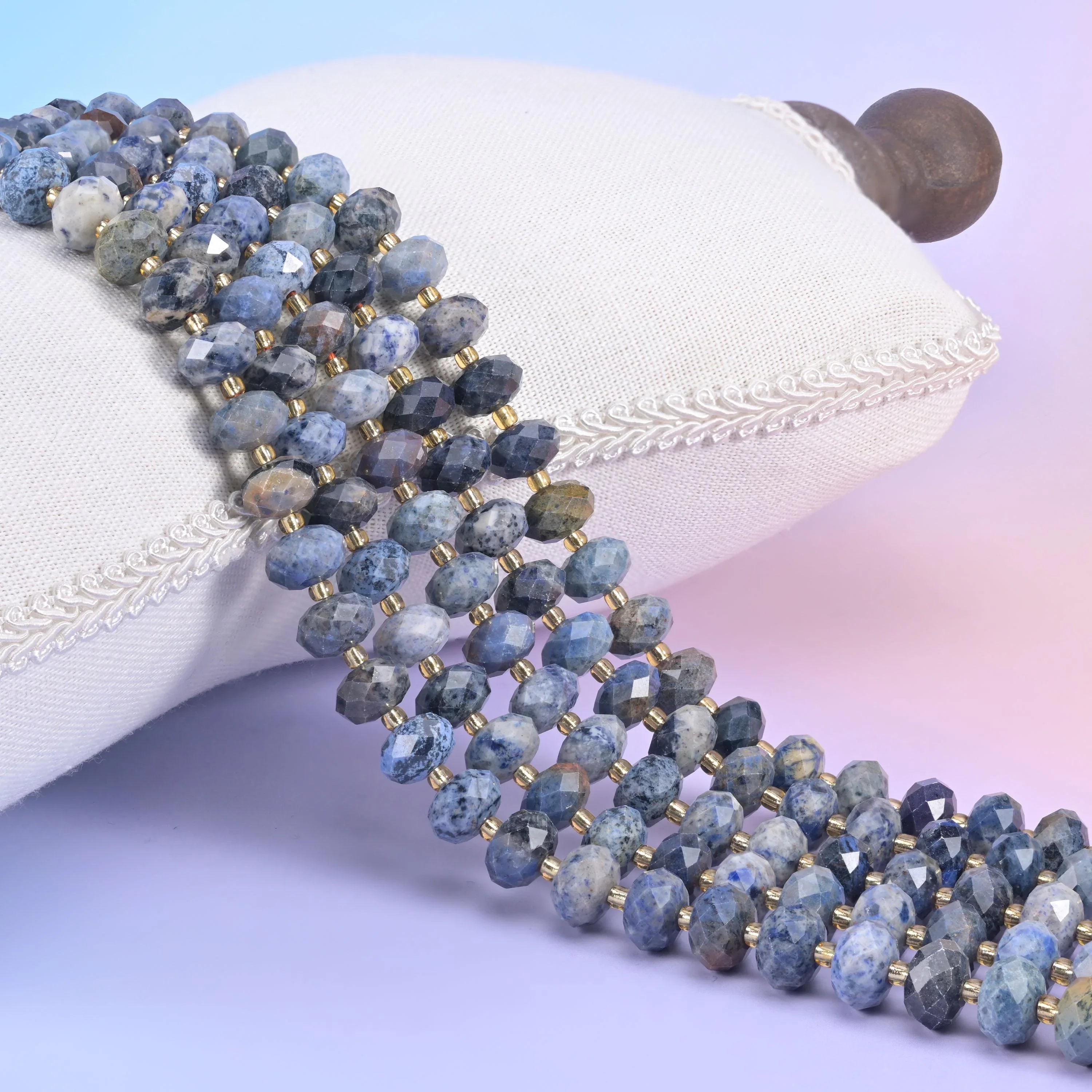 Sunset Dumortierite Faceted Rondelle Beads Size 6x10mm Jewelry Making 15.5 Inch Strand