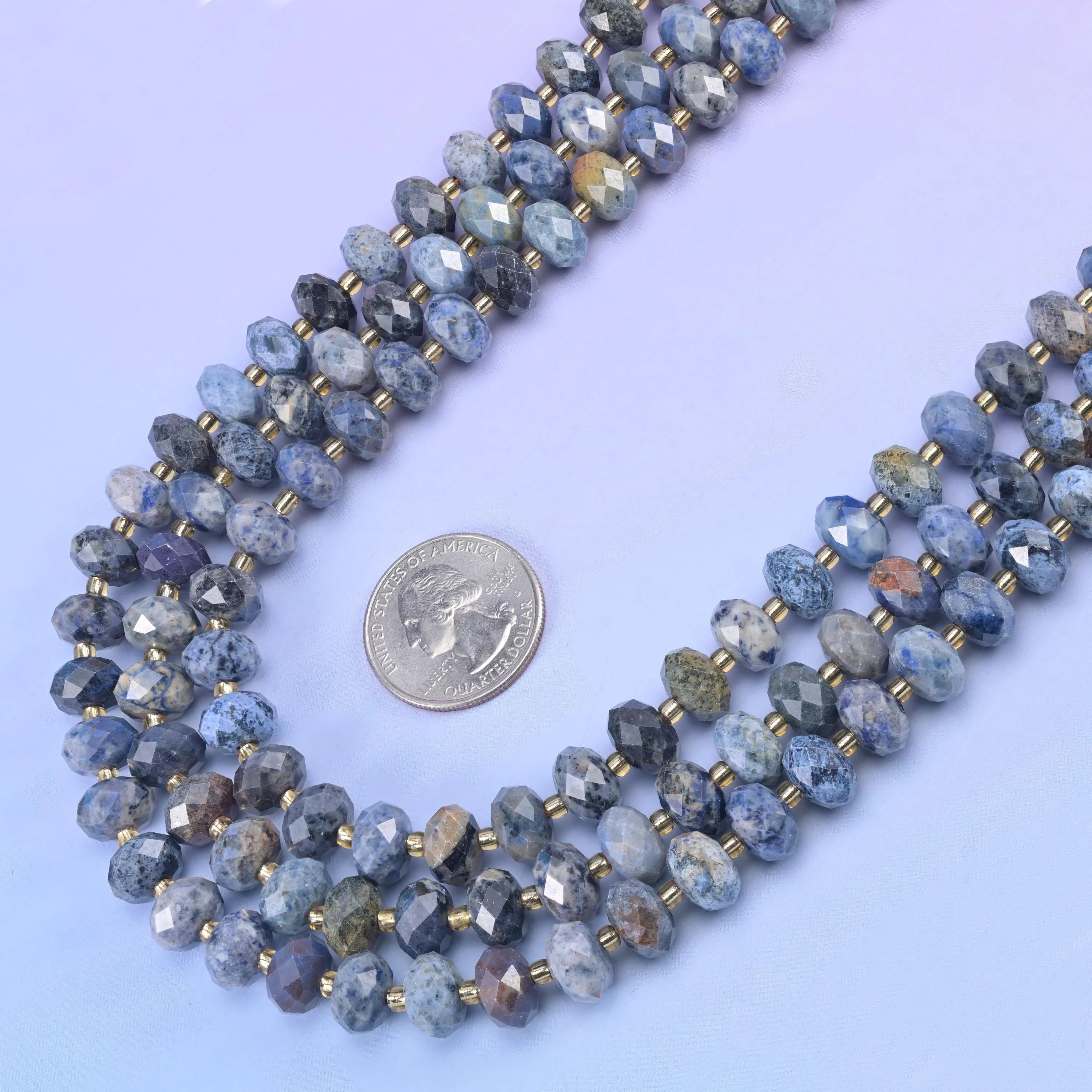 Sunset Dumortierite Faceted Rondelle Beads Size 6x10mm Jewelry Making 15.5 Inch Strand