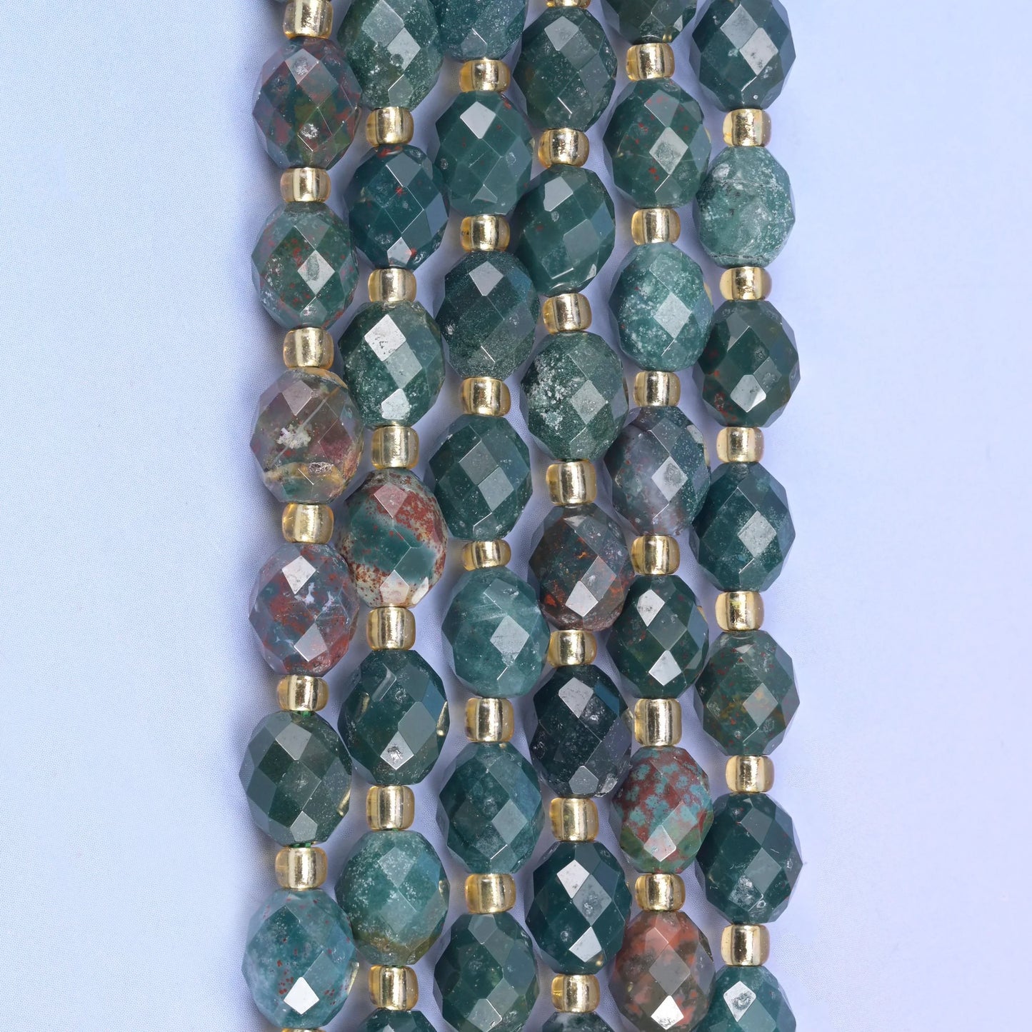 Oriental Jasper Faceted Rice Barrel Beads