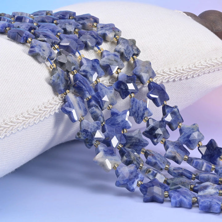 Blue Sodalite Faceted Star Beads