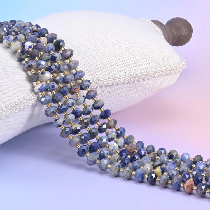 Orange Sodalite Faceted Rondelle Beads Size 6x10mm Jewelry Making 15.5 Inch Strand