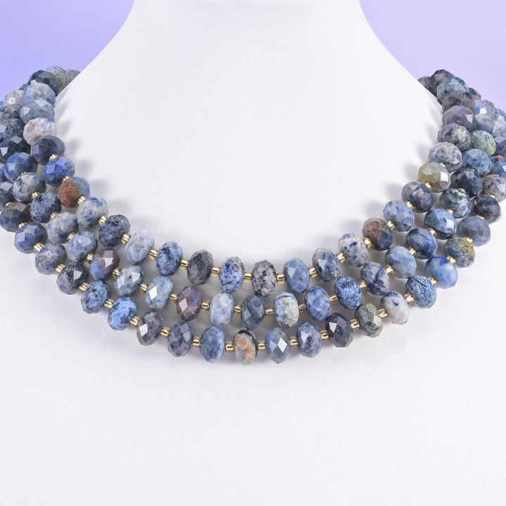 Sunset Dumortierite Faceted Rondelle Beads Size 6x10mm Jewelry Making 15.5 Inch Strand