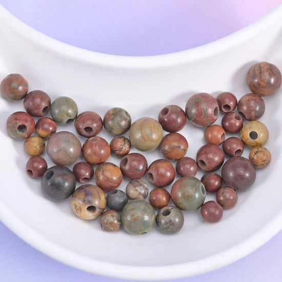 2-2.5mm Hole Red Howlite Smooth Round Beads 6mm 8mm 10mm Jewelry Making 8 Inch Strand