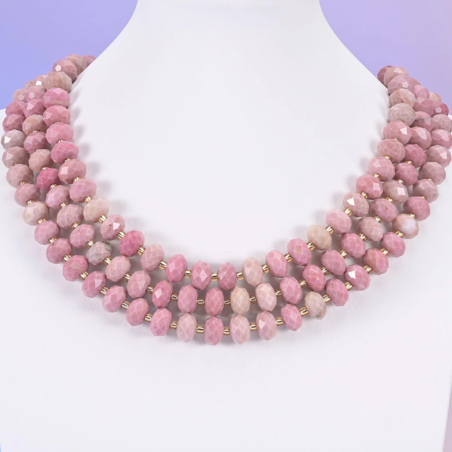 Pink Rhodonite Faceted Rondelle Beads Size 6x10mm Jewelry Making 15.5 Inch Strand