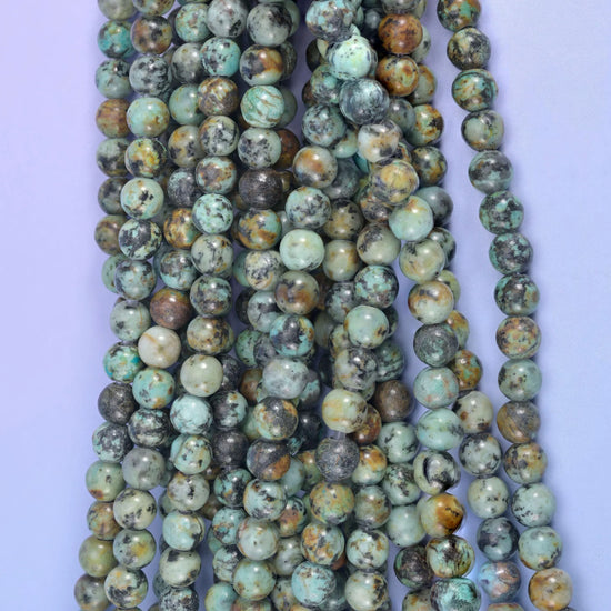 2-2.5mm Hole African Howlite Smooth Round Beads 6mm 8mm 10mm Jewelry Making 8 Inch Strand