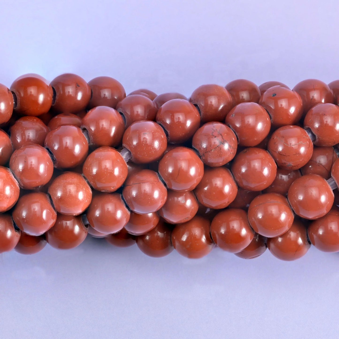 2-2.5mm Hole Red Jasper Smooth Round Beads 6mm 8mm 10mm Jewelry Making 8 Inch Strand