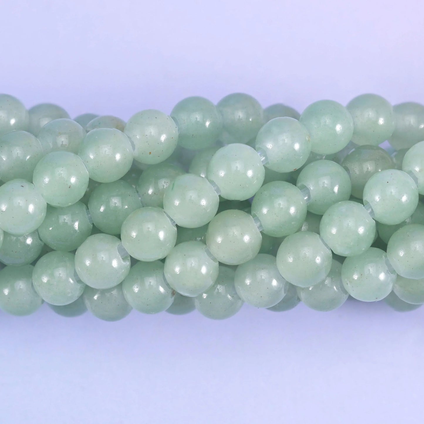 2-2.5mm Hole Green Aventurine Smooth Round Beads 6mm 8mm 10mm Jewelry Making 8 Inch Strand