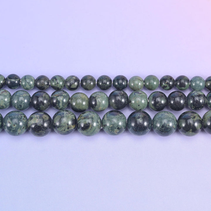 2-2.5mm Hole Kambaba Jasper Smooth Round Beads 6mm 8mm 10mm Jewelry Making 8 Inch Strand