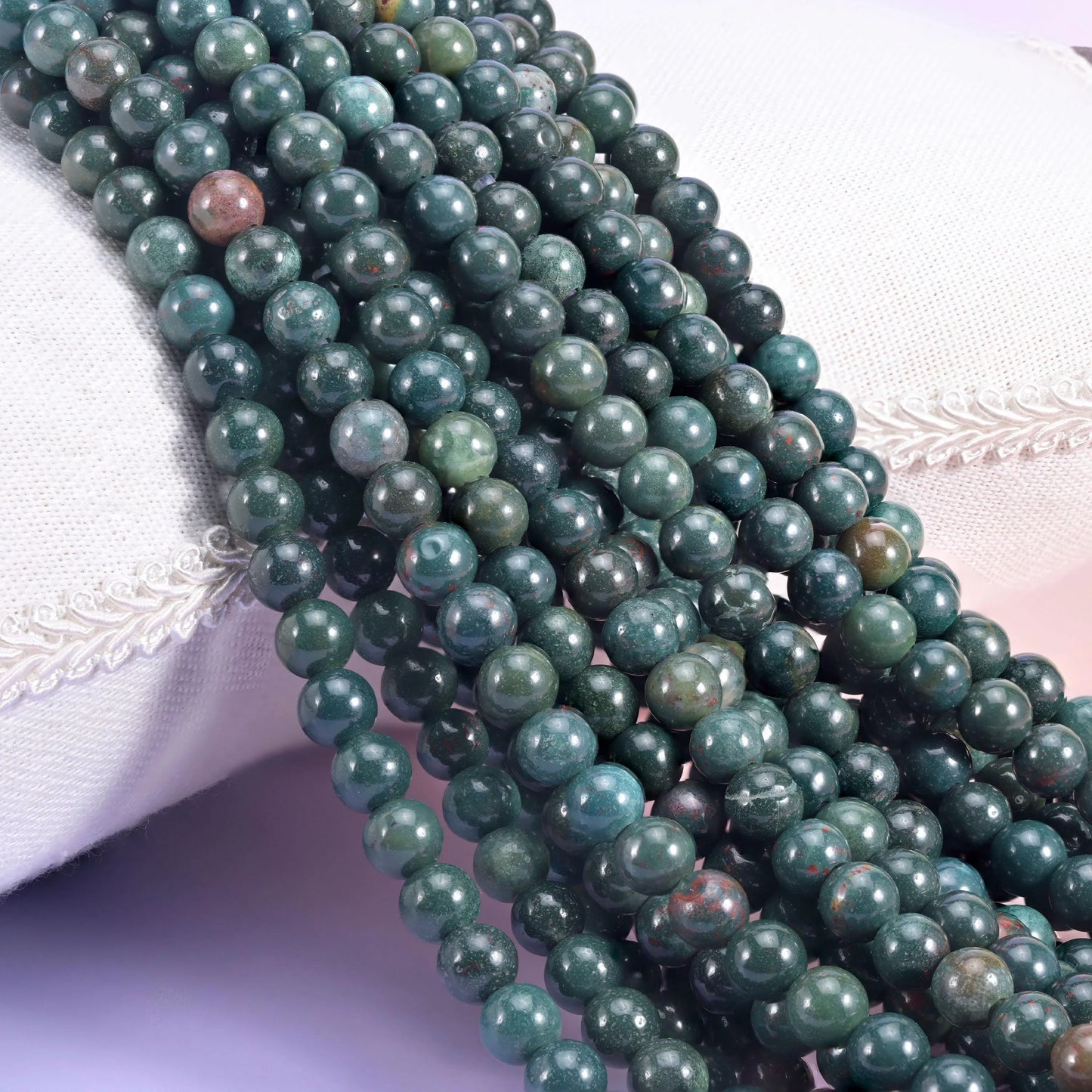 2-2.5mm Hole Oriental Jasper Smooth Round Beads 6mm 8mm 10mm Jewelry Making 8 Inch Strand