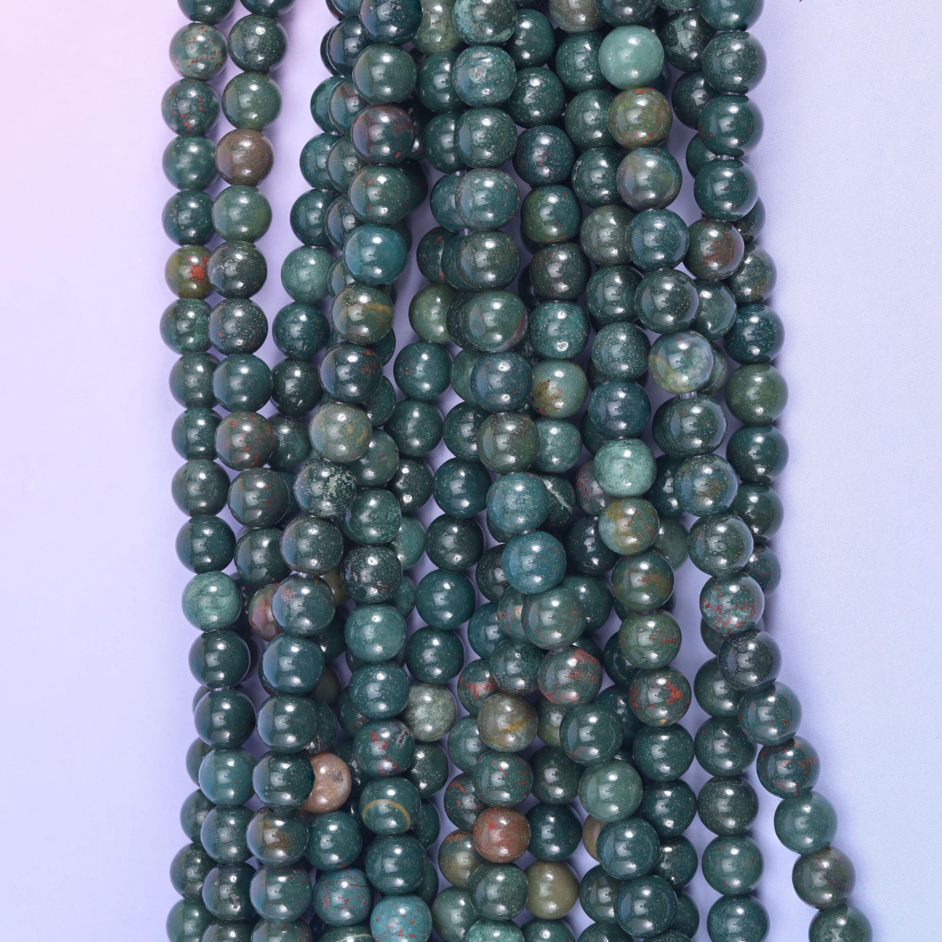 2-2.5mm Hole Oriental Jasper Smooth Round Beads 6mm 8mm 10mm Jewelry Making 8 Inch Strand