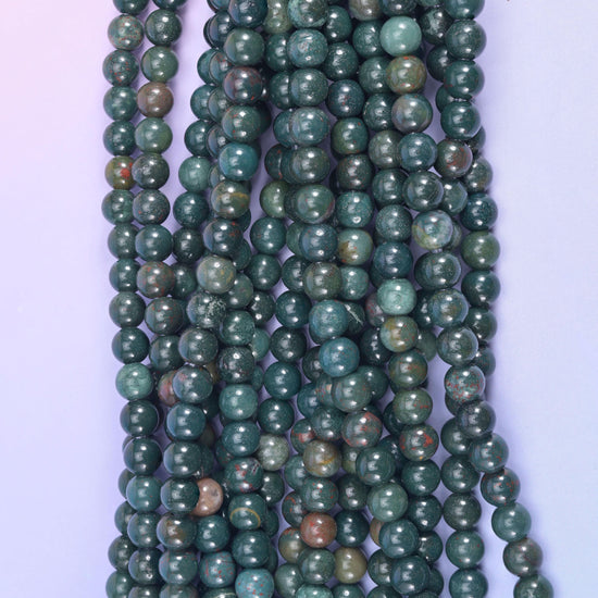 2-2.5mm Hole Oriental Jasper Smooth Round Beads 6mm 8mm 10mm Jewelry Making 8 Inch Strand