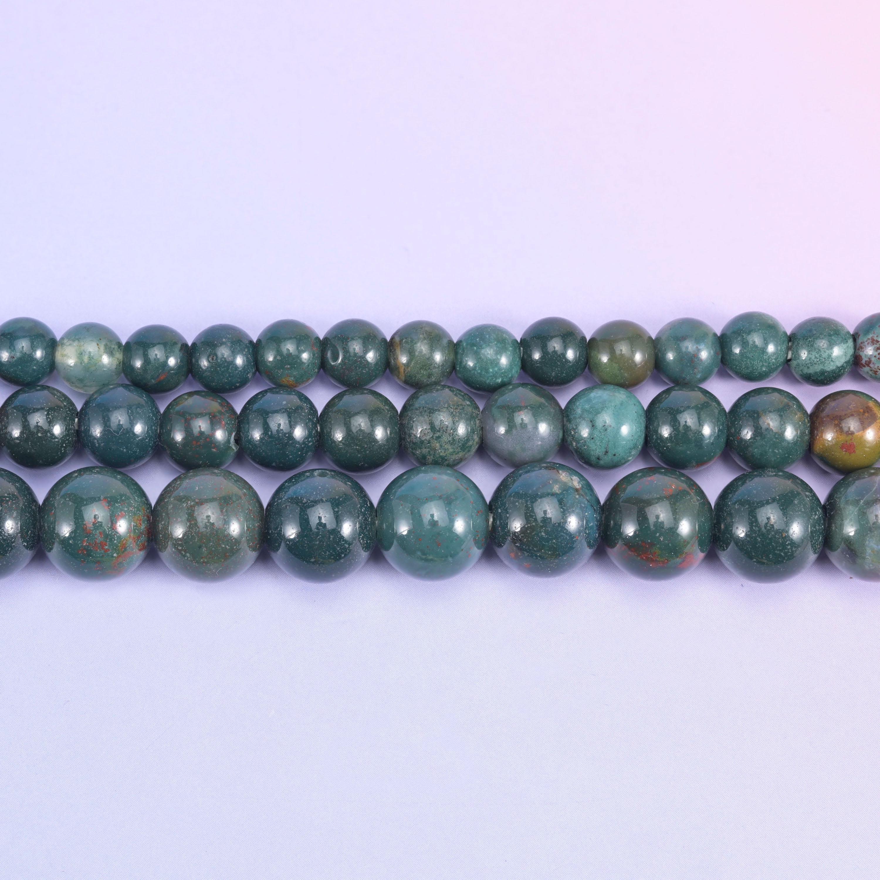 2-2.5mm Hole Oriental Jasper Smooth Round Beads 6mm 8mm 10mm Jewelry Making 8 Inch Strand