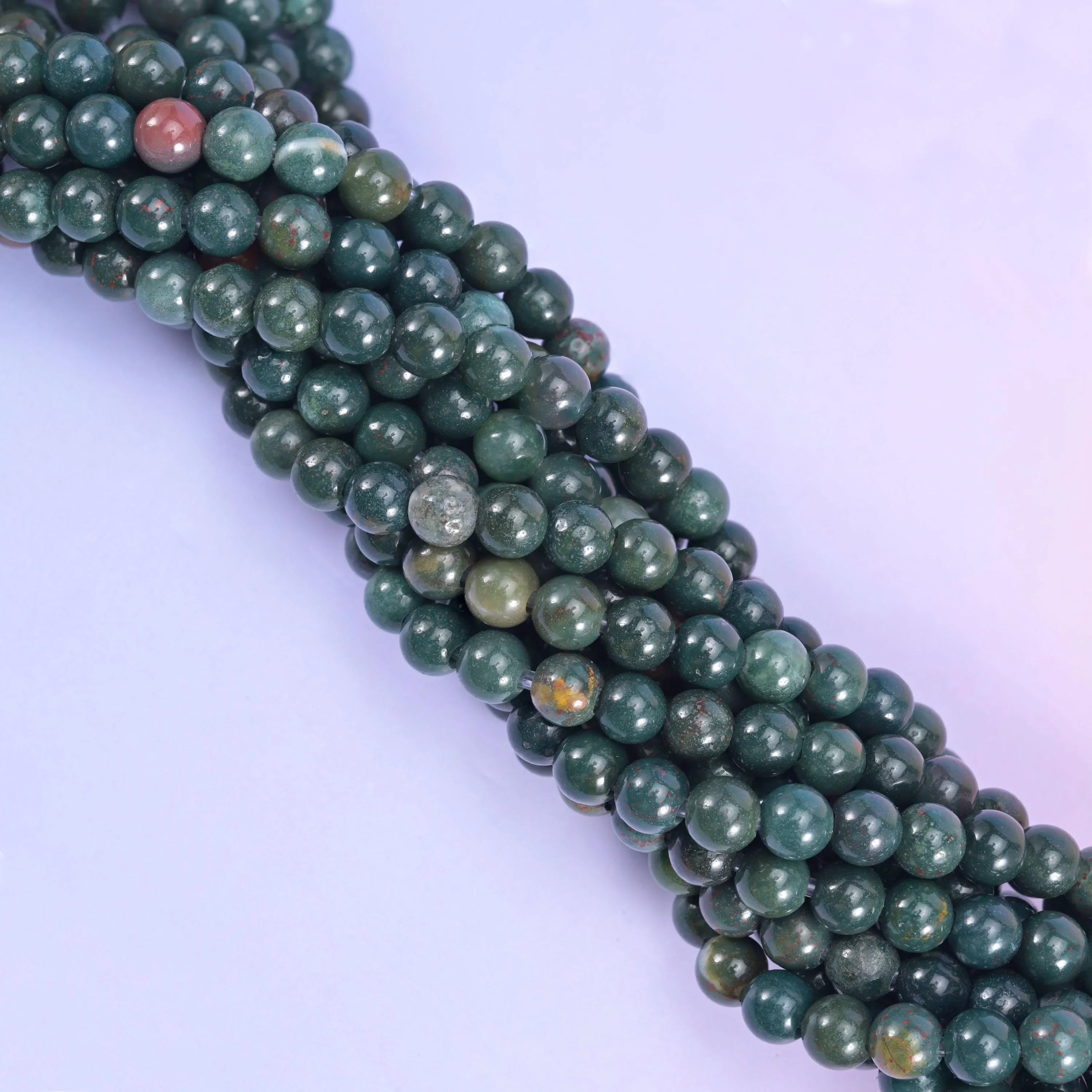 2-2.5mm Hole Oriental Jasper Smooth Round Beads 6mm 8mm 10mm Jewelry Making 8 Inch Strand