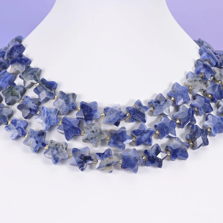 Blue Sodalite Faceted Star Beads