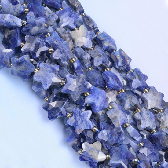 Blue Sodalite Faceted Star Beads
