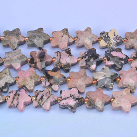 Rhodonite Faceted Star Beads