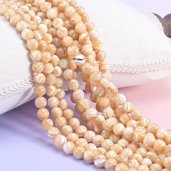 Trochus Shell Smooth Round Beads