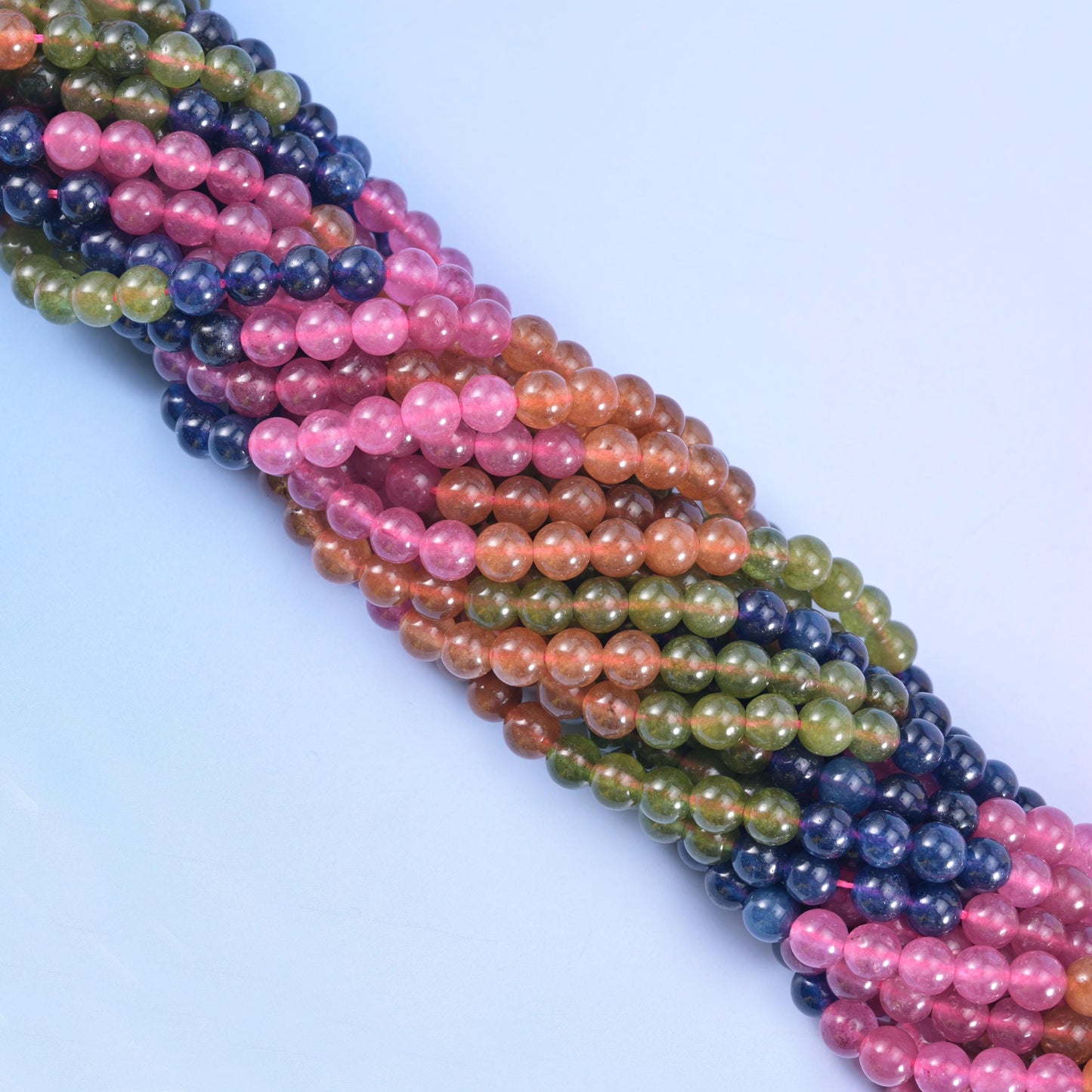 Tourmaline Color Dyed Jade Beads Round 6mm–12mm